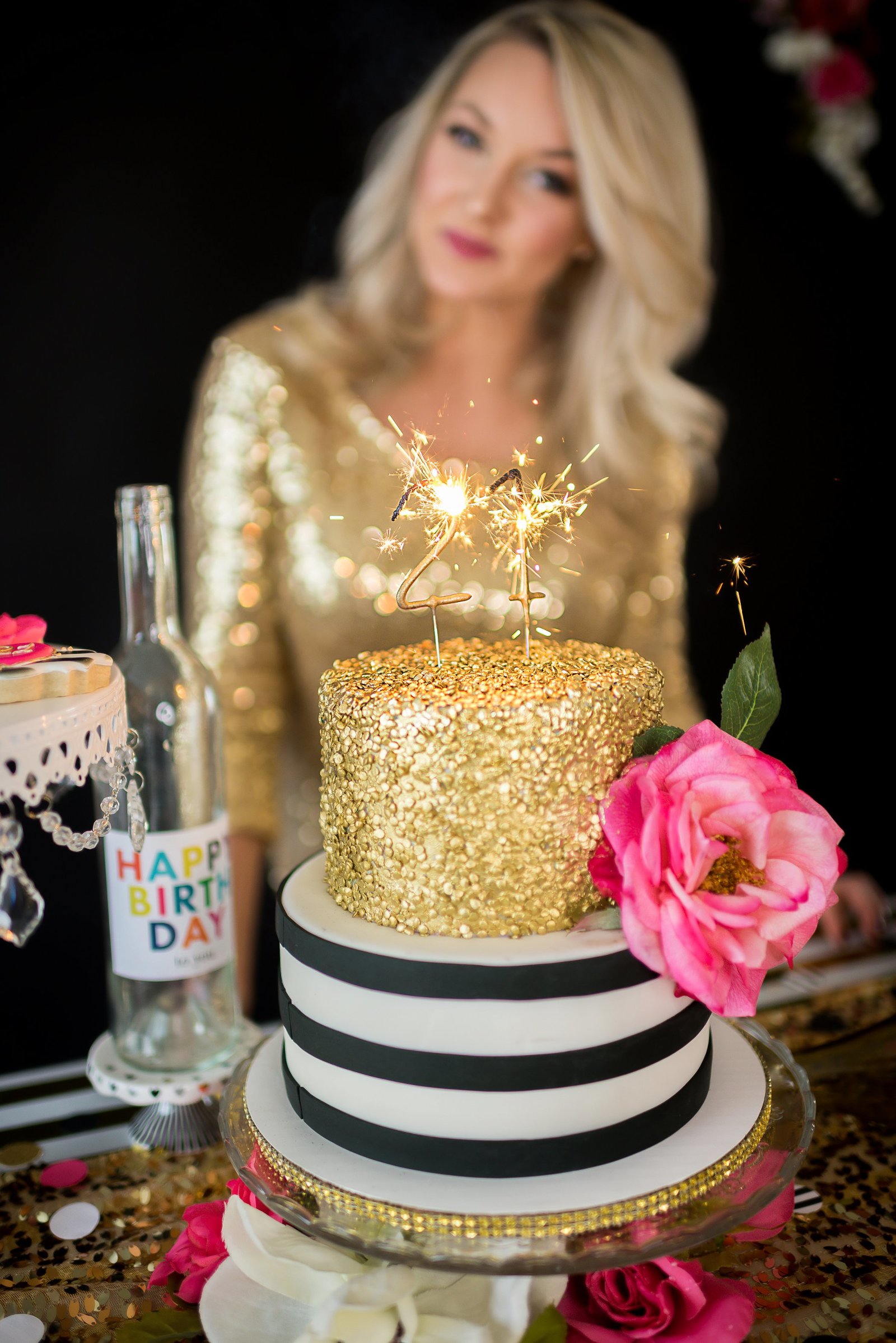 Denver adult birthday photoshoot cake smash photographer beauty makeover