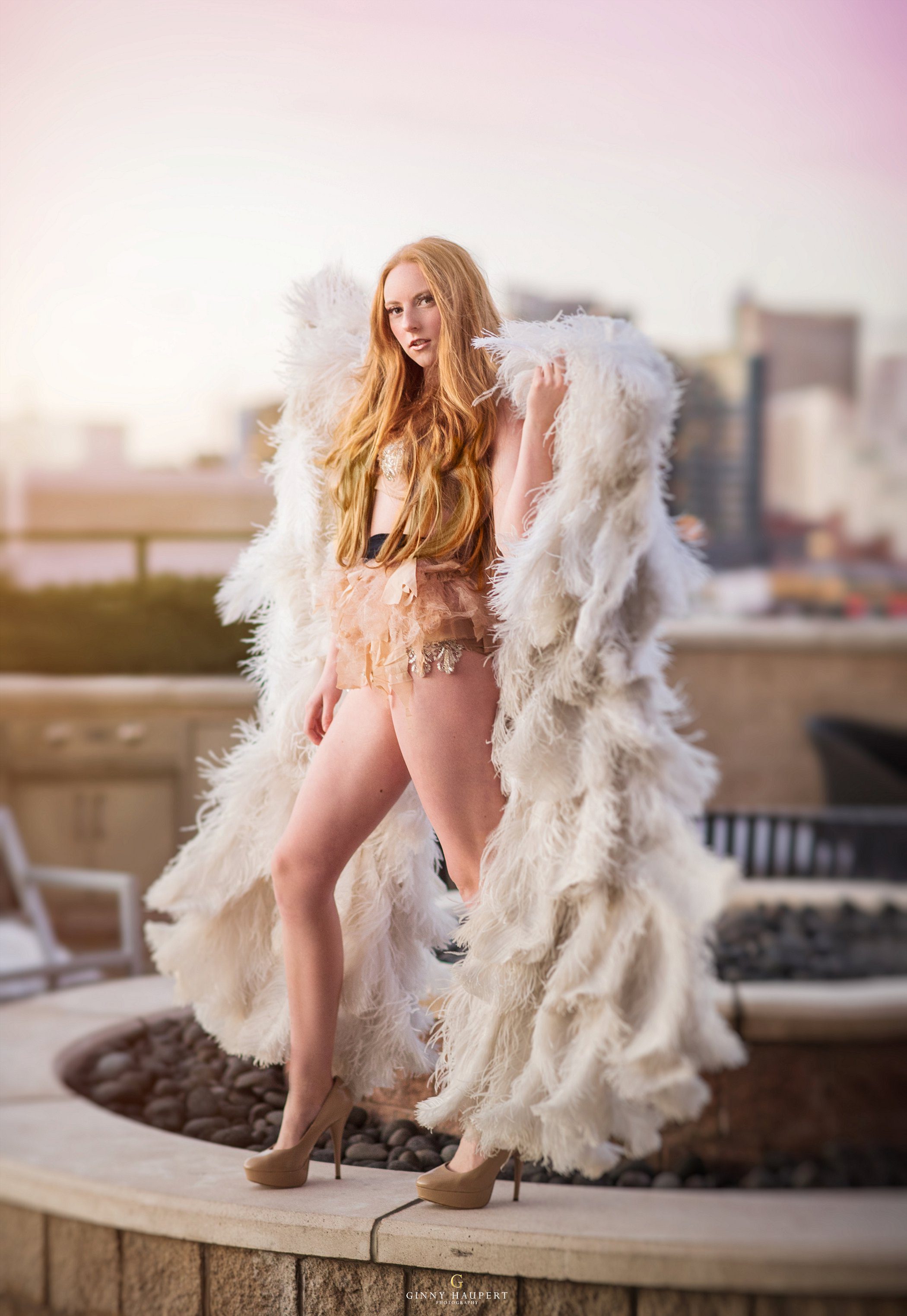 Denver-Boudoir-Photographer-Rooftop-Angel best denver boudoir photographer, angel, wings, victoria secret, studio, lonetree