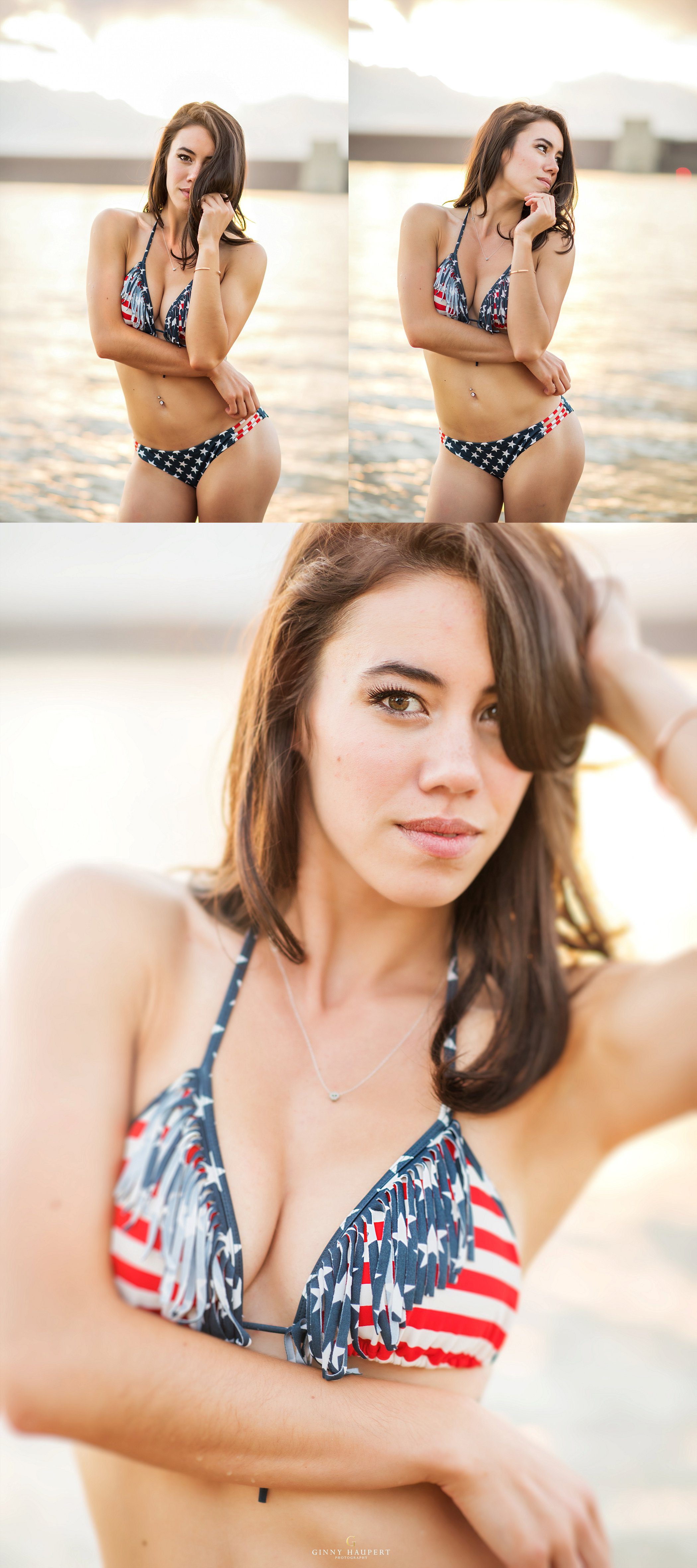 denver boudoir, photoshoot, colorado, aurora, americana, flag, swim, beach, model