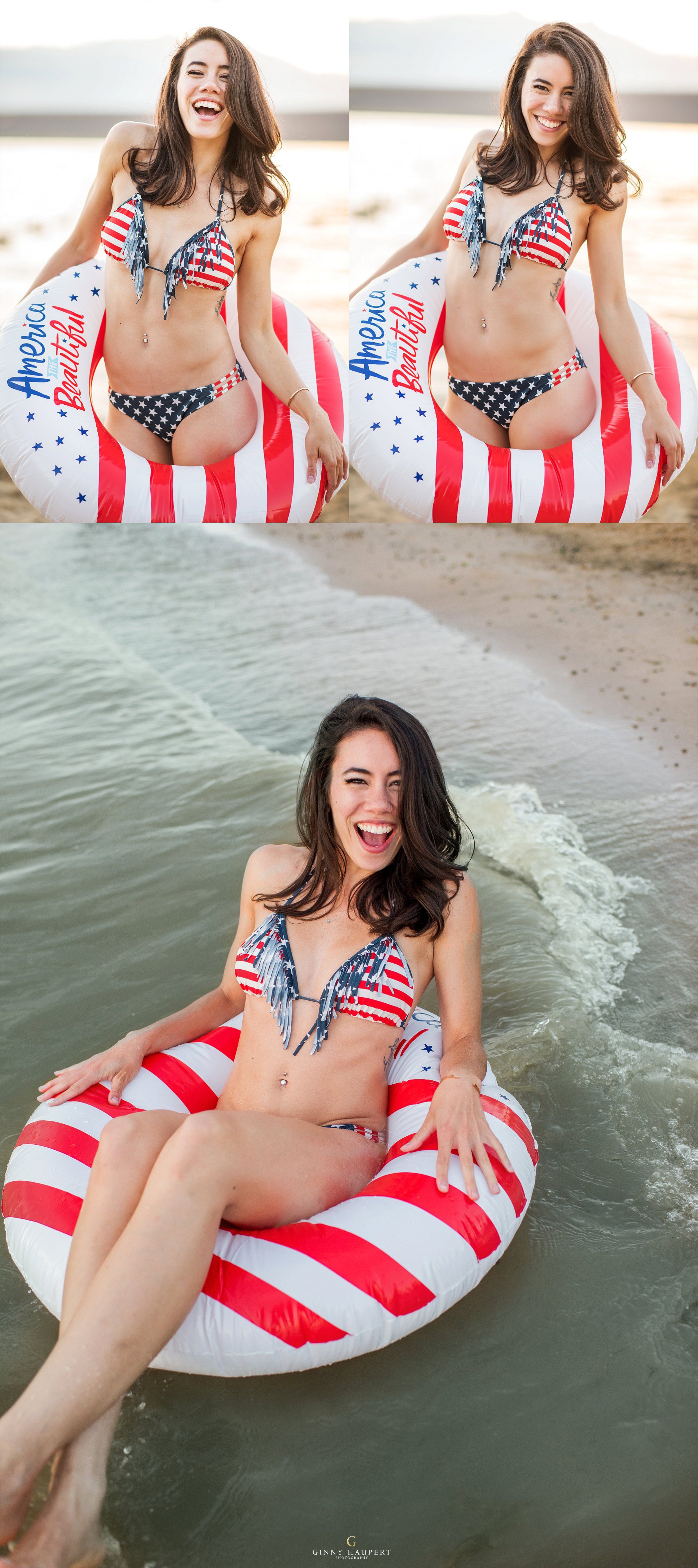 denver boudoir, photoshoot, colorado, aurora, americana, flag, swim, beach, model