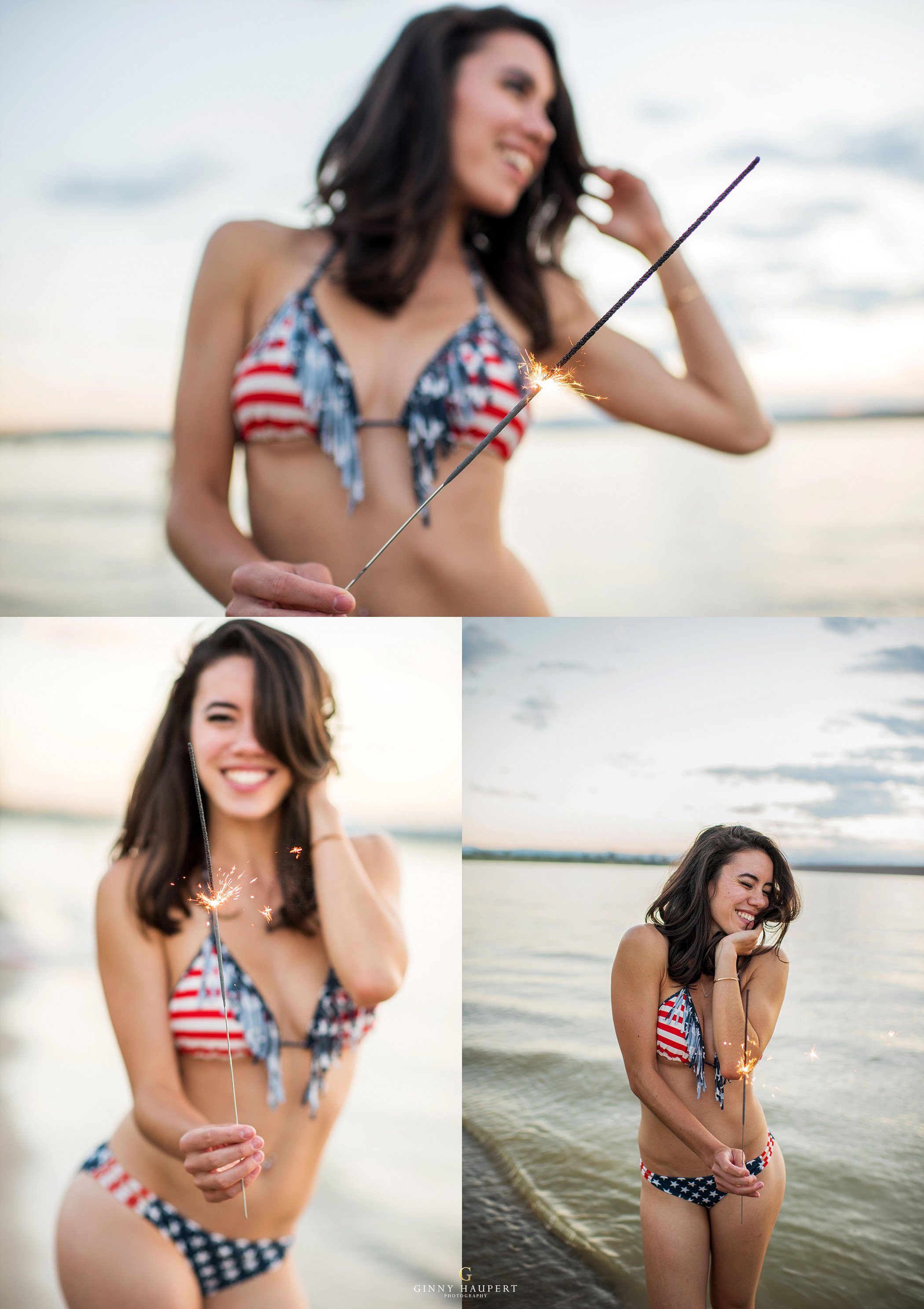 denver boudoir, photoshoot, colorado, aurora, americana, flag, swim, beach, model