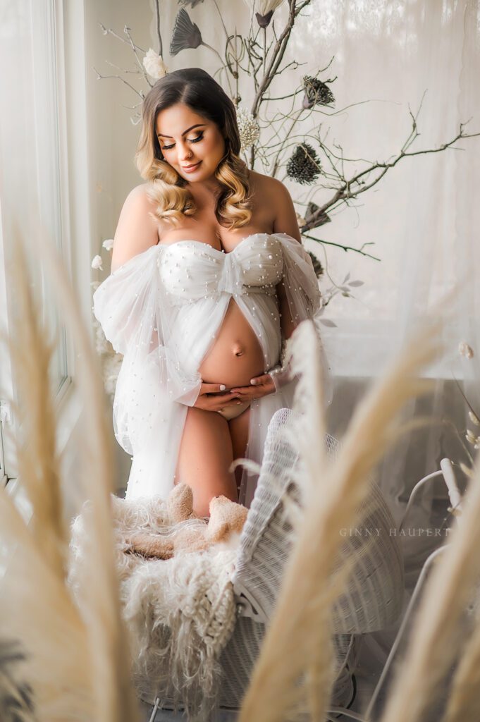 best places for a maternity shoot in Colorado-luxury studio photography