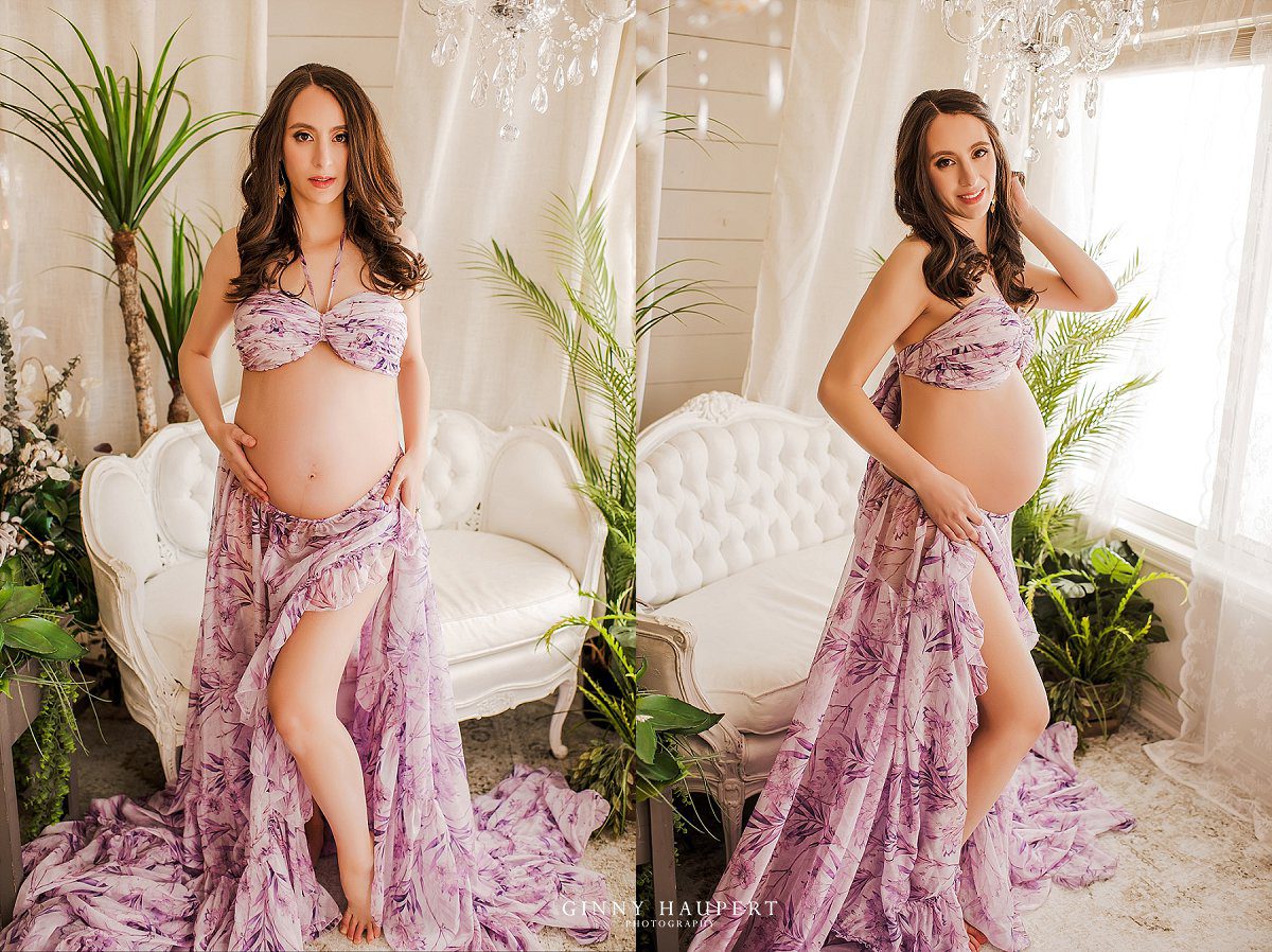 tropical maternity gown