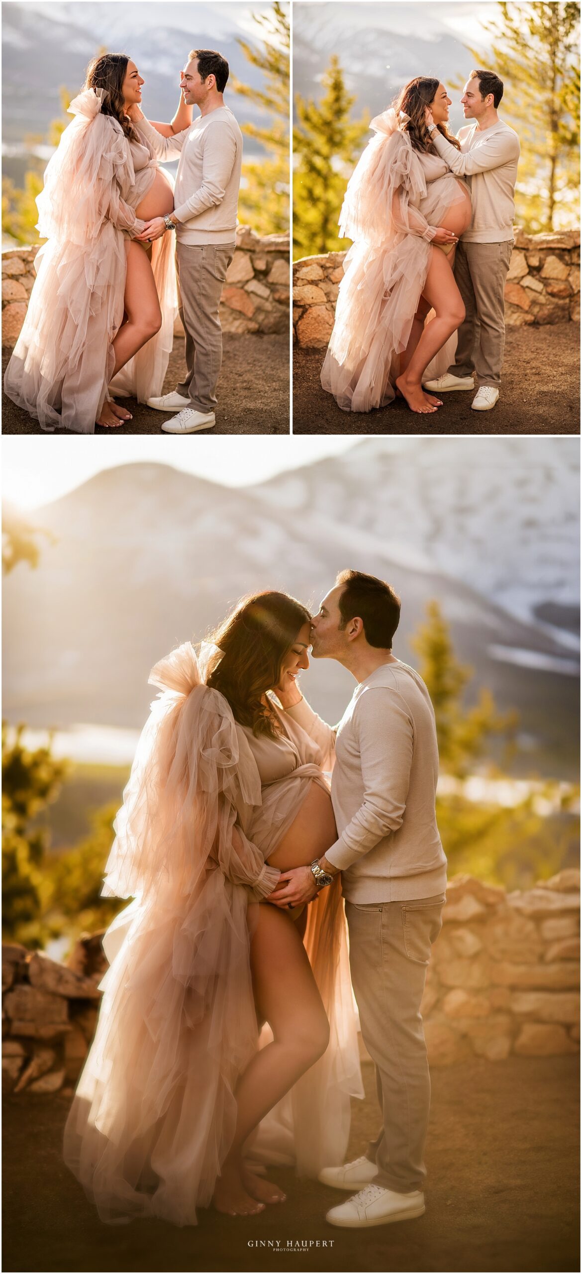 couples maternity session, mountains, colorado