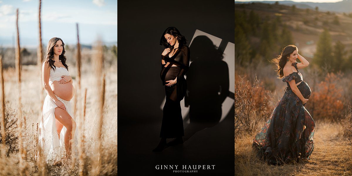 Denver Maternity Photographer with massive client closet of over 300 maternity gowns