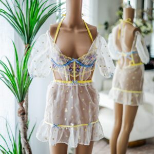 For Love & Lemons Lavender Meadows Sheer Corset Dress XXS