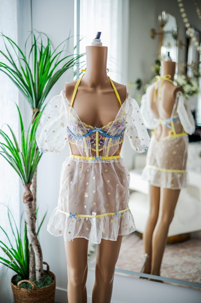 For Love & Lemons Lavender Meadows Sheer Corset Dress XXS