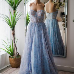 Jovani Periwinkle Floral Pearl beaded Gown (6)