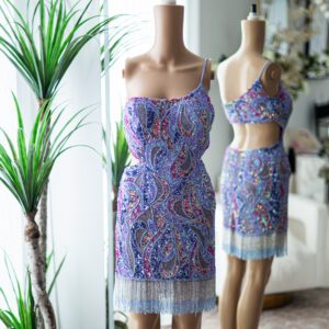 Jovani Lilac Beaded Fringe Mini (6)