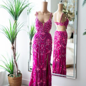 Jovani Magenta Sequined Gown (2)
