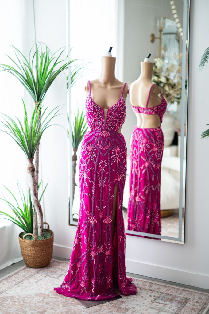 Jovani Magenta Sequined Gown (2)