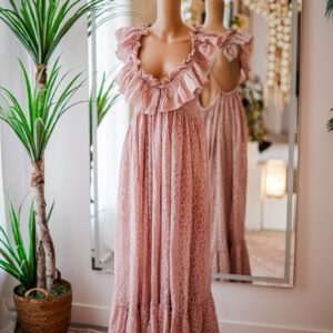 Chio Pink Lace Ruffle Gown (M)
