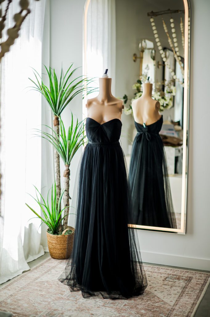 Strapless Black Tulle Anthro Gown (12)