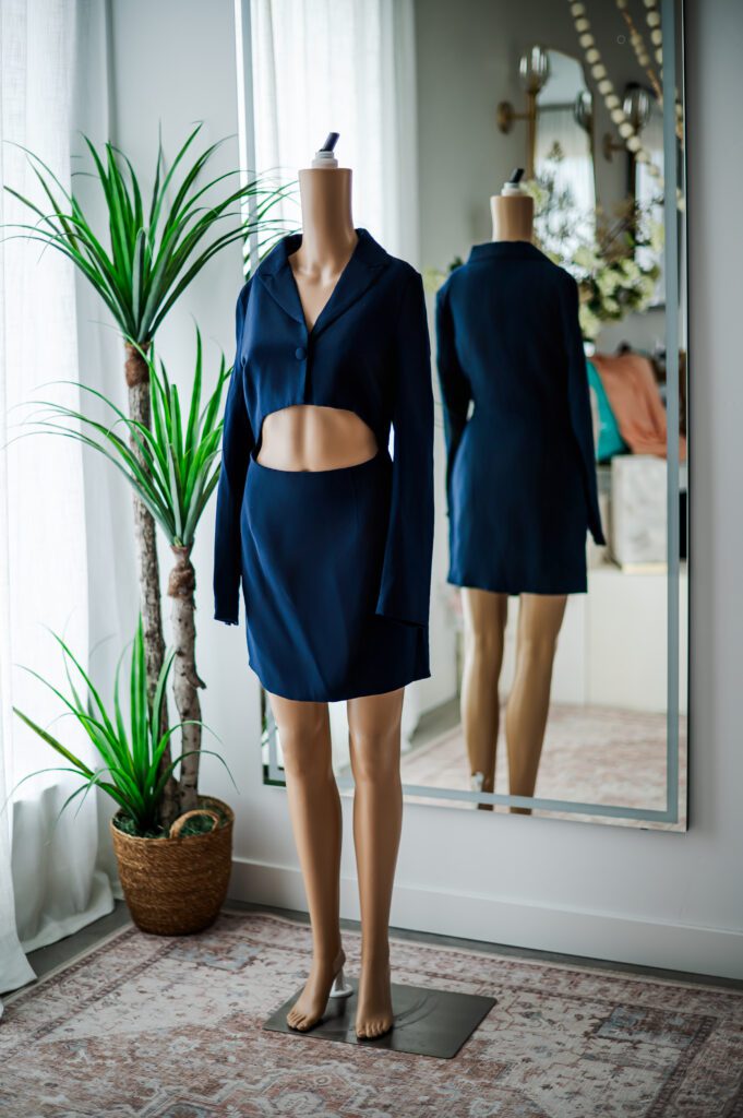 Super Down Navy Suit Dress (M)