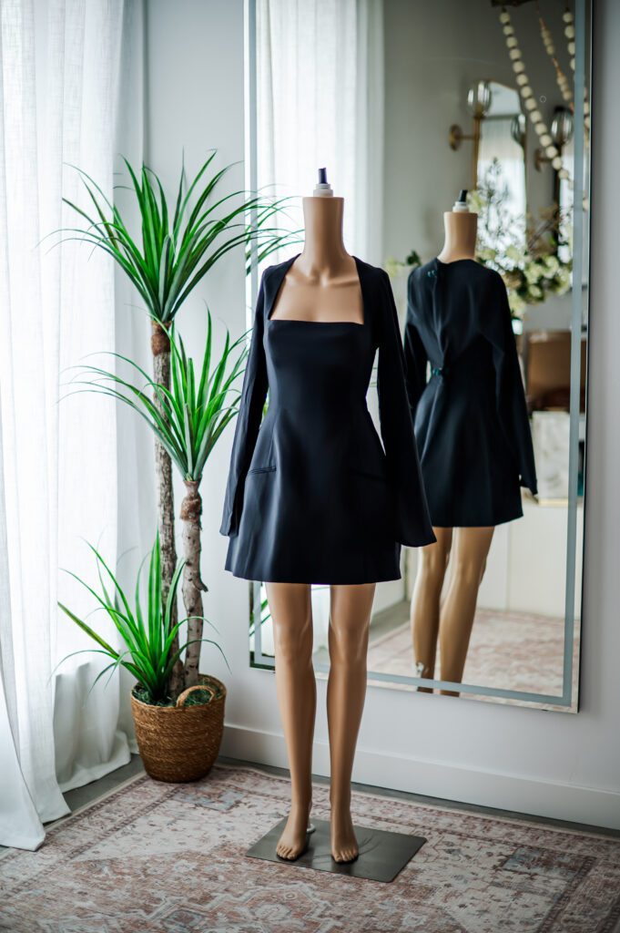 Oh Polly Structured Black Dress (12)