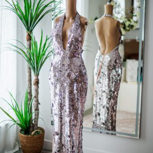 Oh Polly Pink 3D Floral Sequin Gown (s)