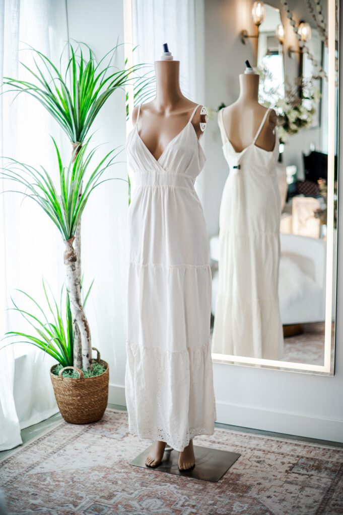 Gold Hawk White Satin Sundress (M)