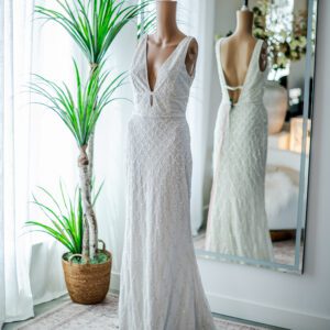 Mac Duggal White Beaded Long Gown (6)