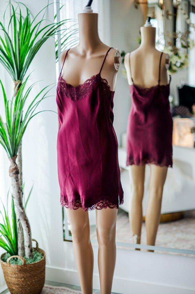 Gold Hawk Burgundy Pink Slip Dress (S)