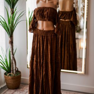 Reclaimation Brown 2 Piece Cotton Dress (S-XL)