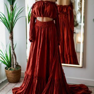 Reclaimation Red-Orange 2 Piece Dress (S-XL)