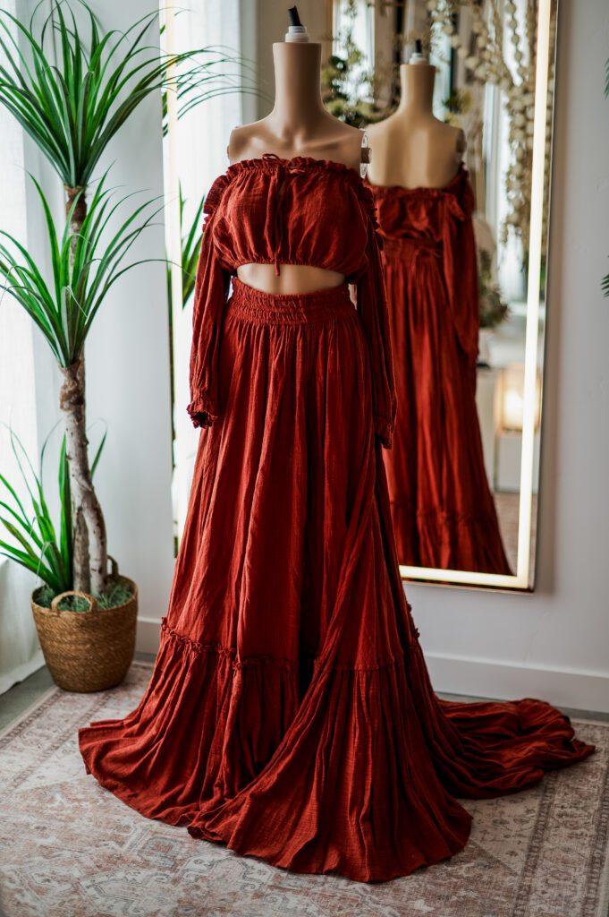 Reclaimation Red-Orange 2 Piece Dress (S-XL)