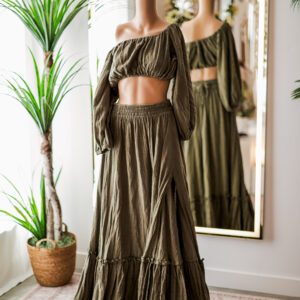 Reclaimation 2 Piece Olive Green Dress (S-XL)
