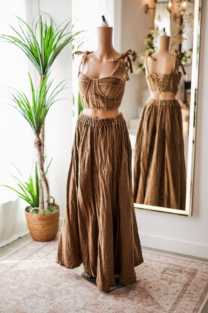 Reclaimation 2 Piece Golden Brown Corset Dress (S-L)