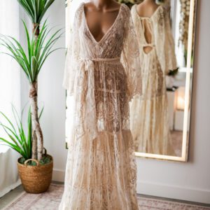 Reclaimation Cream Lace Boho Sleeve Dress (S-XL)