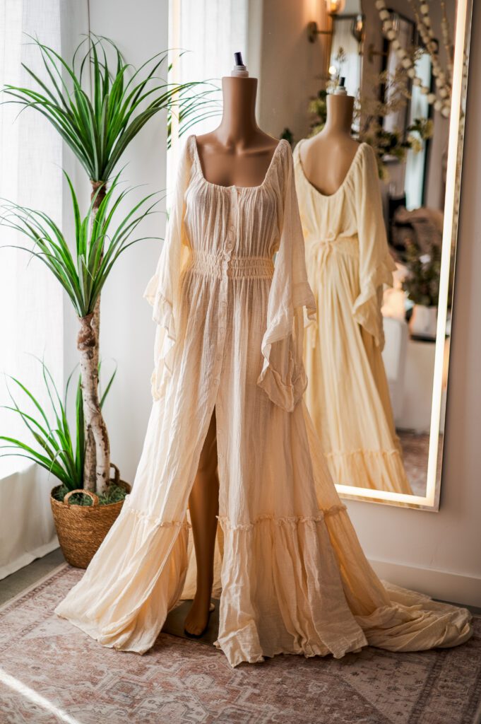 Reclaimation Cream Ruffle Sleeve Dress (S-XL)