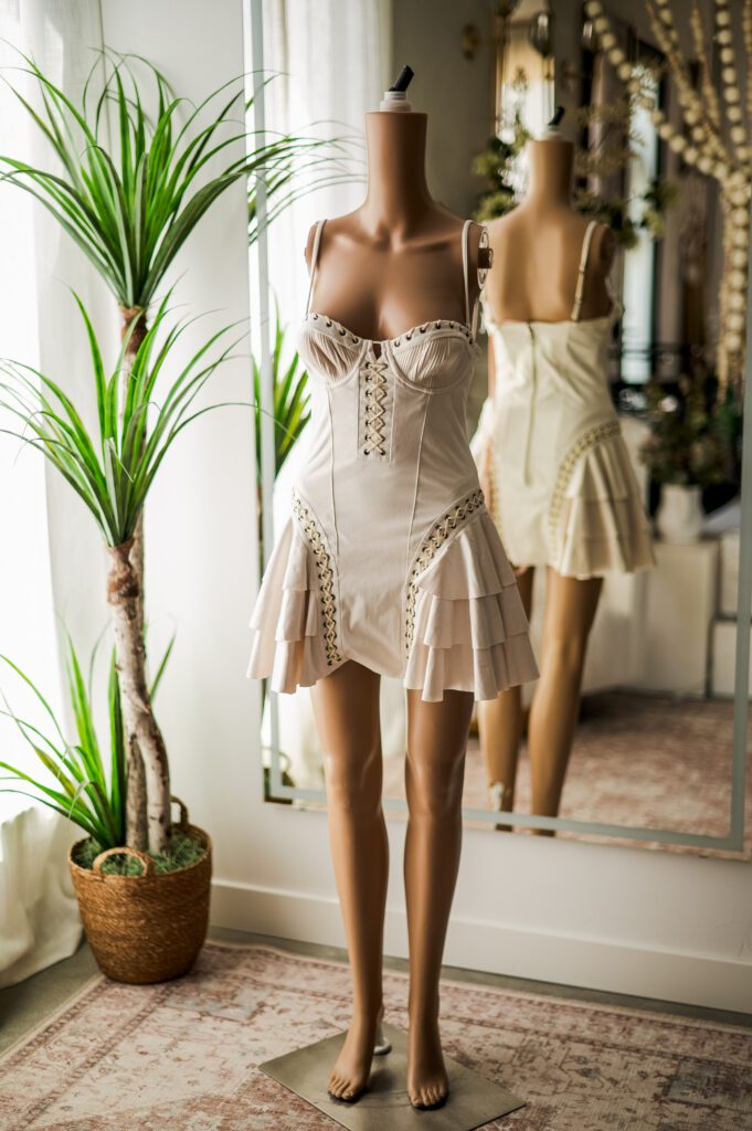 Oh Polly Suede Ivory Dress (4)