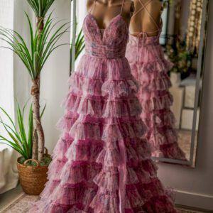 Jovani Pink Floral Glitter Gown (4)