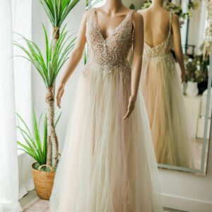 Terani Cream Lace and Tulle Ballgown-10