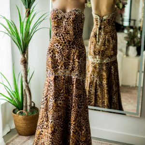 Leopard Strapless Gown-7/8
