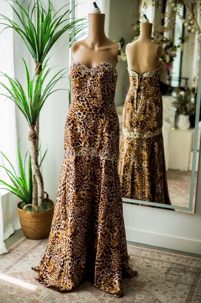Leopard Strapless Gown-7/8