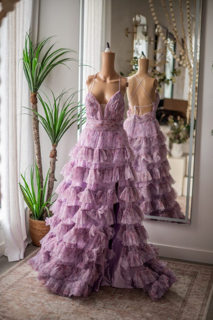 Jovani Lilac Floral Tiered Ballgown-12