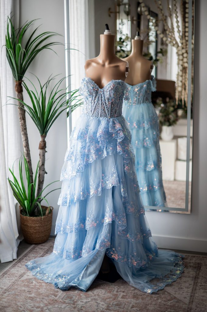 Jovani Light Blue Tiered Cinderalla Gown-6
