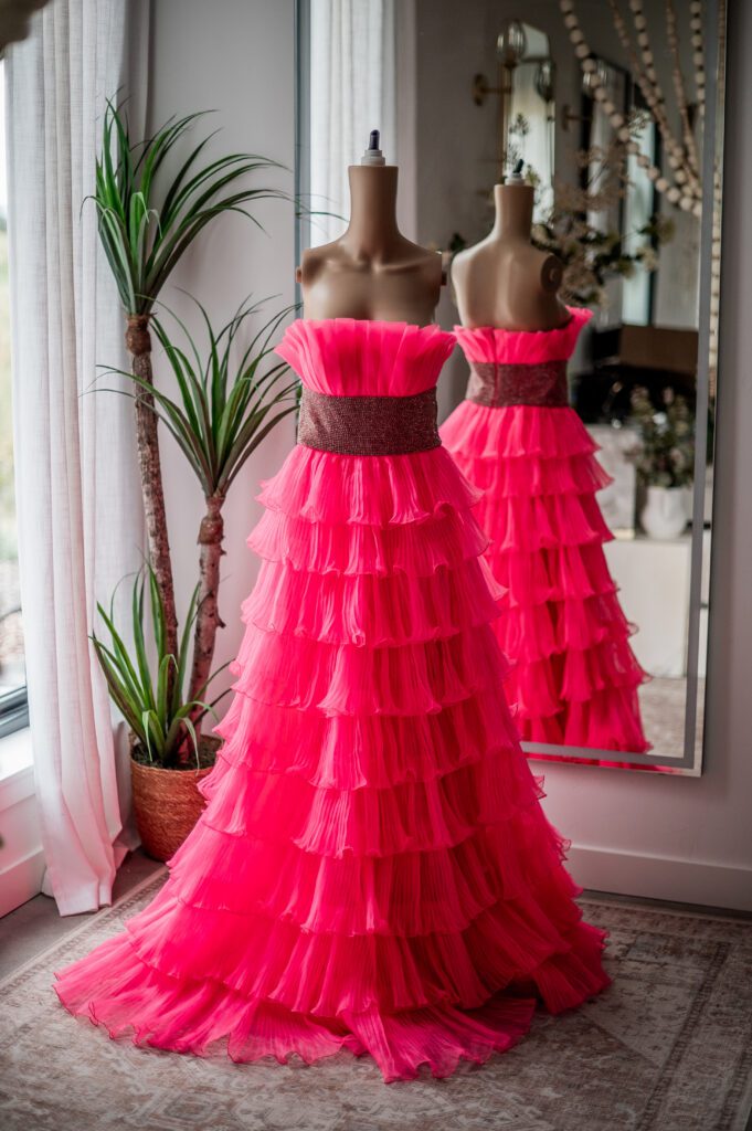 Jovani OOAK Sample Hot Pink Couture Ball Gown-4