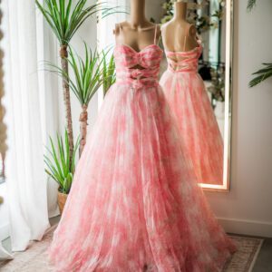 Jovani Pink Floral Ball Gown-6 & 8
