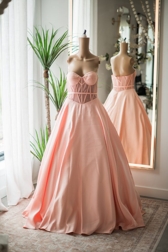 Terani Couture Blush Pink Satin Corset Ball Gown-8