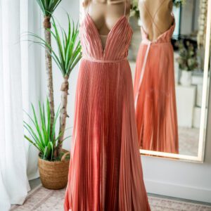Mac Duggal Pink Pleated Satin Gown-6