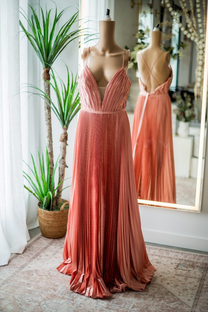 Mac Duggal Pink Pleated Satin Gown-6