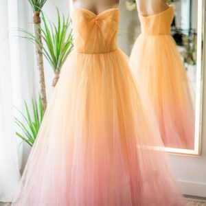 Mac Duggal Sunset Tulle Strapless Gown-6